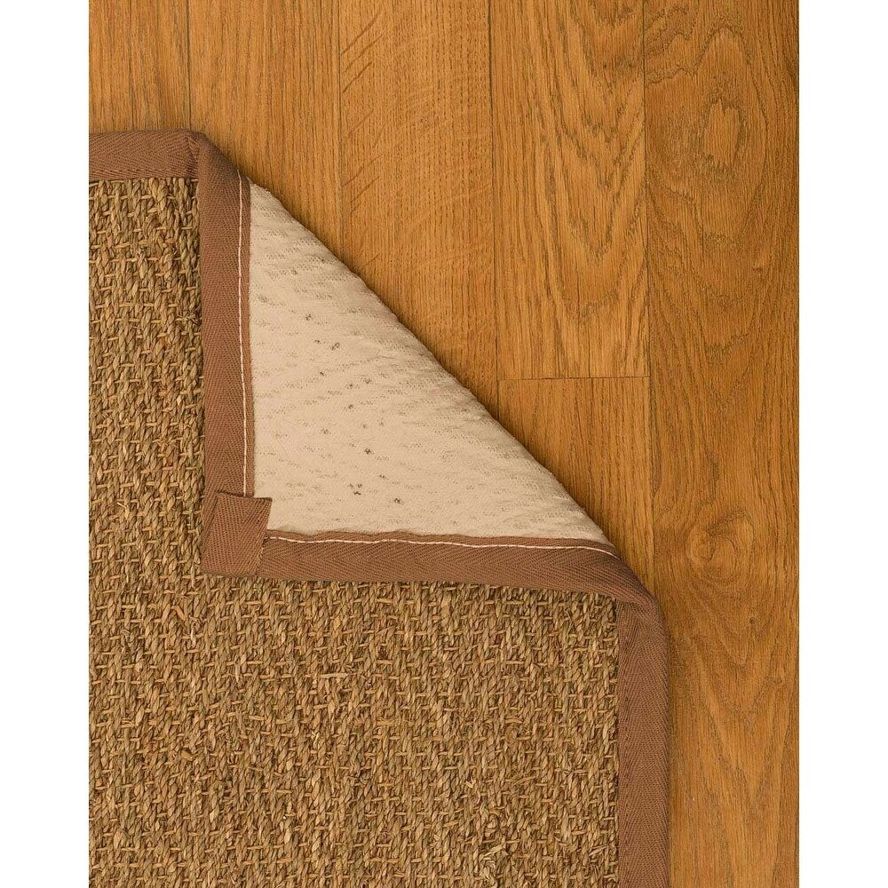 Natural Area Rugs 100%, Natural Fiber Handmade Beach, Natural Seagrass Rug, Sienna Border - 10' x 14'