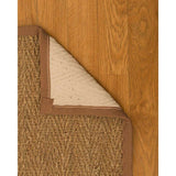 Natural Area Rugs 100%, Natural Fiber Handmade Beach, Natural Seagrass Rug, Sienna Border - 10' x 14'