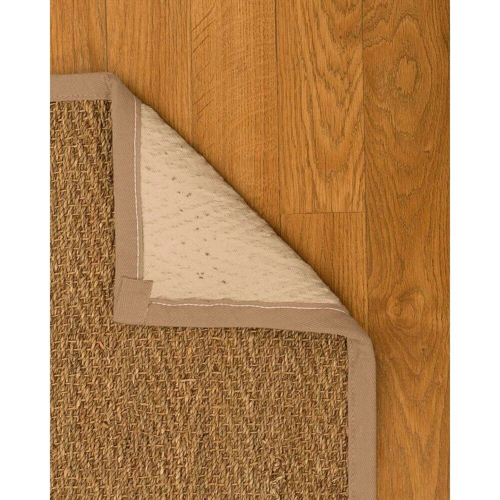 Natural Area Rugs 100%, Natural Fiber Handmade Beach, Natural Seagrass Rug, Wheat Border - 2'9" x 9'