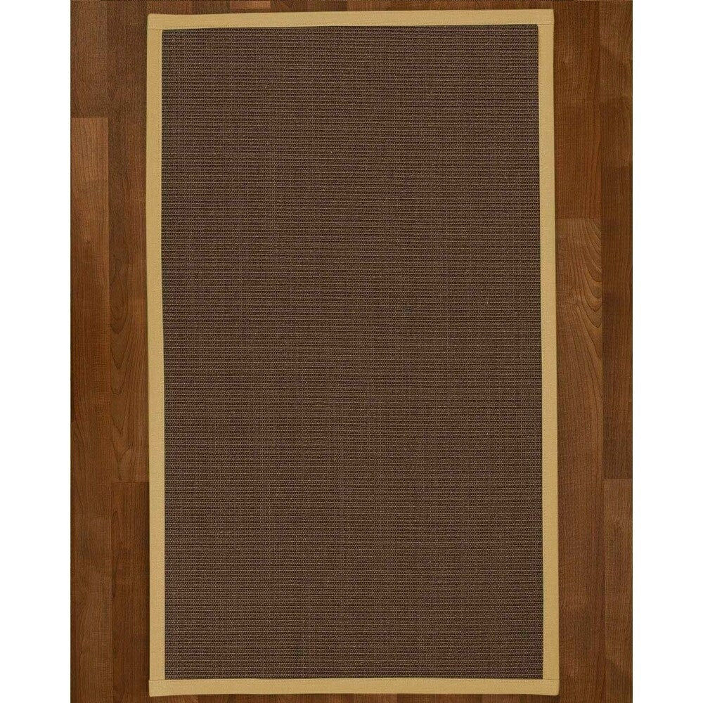 Natural Area Rugs, 100% Natural Fiber Handmade Big Sur, Dark Grey Sisal Rug 8' Square, Sage Border - 8' x 8'