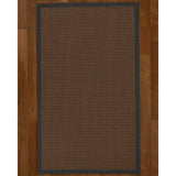 Natural Area Rugs 100%, Natural Fiber Handmade Big Sur, Dark Grey Sisal Rug, Black Border - 2'6" x 8'