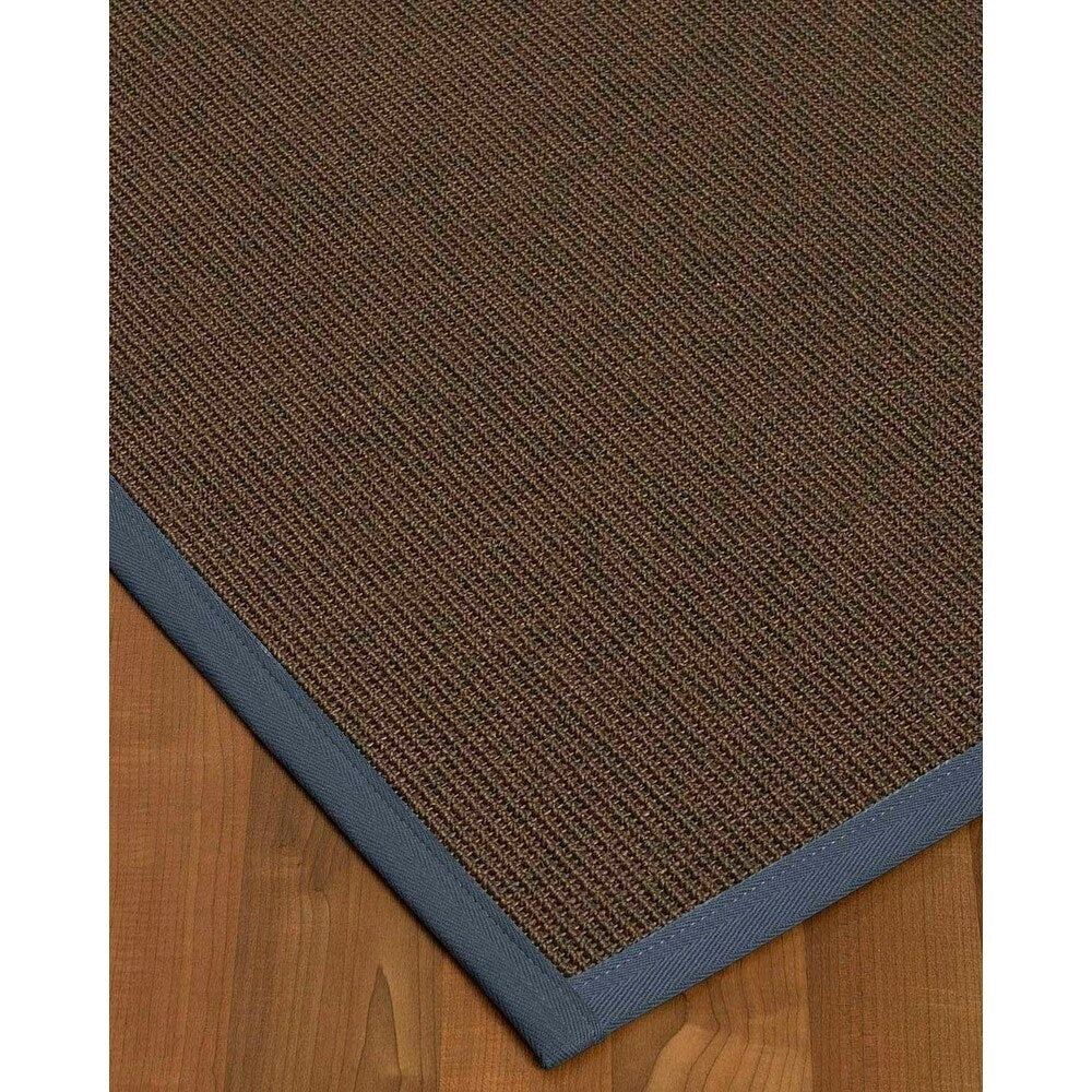 Natural Area Rugs 100%, Natural Fiber Handmade Big Sur, Dark Grey Sisal Rug, Marine Border - 10' x 14'