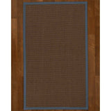 Natural Area Rugs 100%, Natural Fiber Handmade Big Sur, Dark Grey Sisal Rug, Marine Border - 10' x 14'