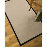 Natural Area Rugs, 100% Natural Fiber Handmade Blair, Beige/Rose Sisal Rug 6' Square, Midnight Blue Border - 6' x 6'