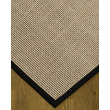 Natural Area Rugs, 100% Natural Fiber Handmade Blair, Beige/Rose Sisal Rug 6' Square, Midnight Blue Border - 6' x 6'