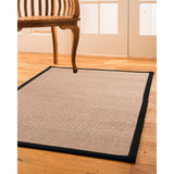 Natural Area Rugs, 100% Natural Fiber Handmade Blair, Beige/Rose Sisal Rug 6' Square, Midnight Blue Border - 6' x 6'