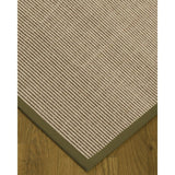 Natural Area Rugs, 100% Natural Fiber Handmade Blair, Beige/Rose Sisal Rug 8' Square, Sage Border - 8' x 8'