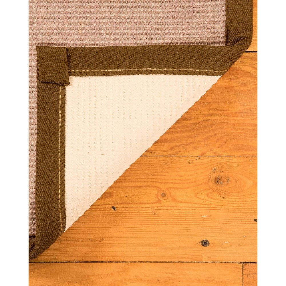 Natural Area Rugs 100%, Natural Fiber Handmade Blair, Beige/Rose Sisal Rug, Doe Border - 8' x 10'