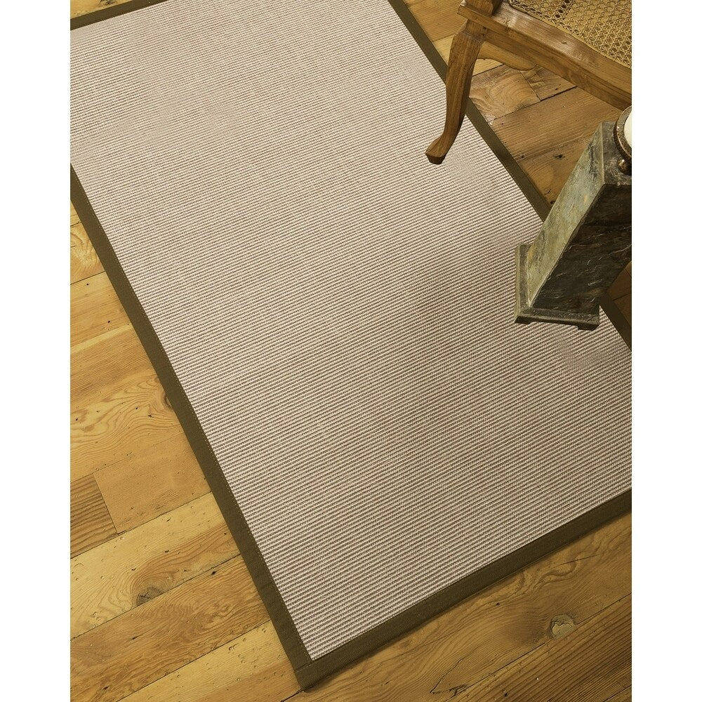 Natural Area Rugs 100%, Natural Fiber Handmade Blair, Beige/Rose Sisal Rug, Doe Border - 8' x 10'