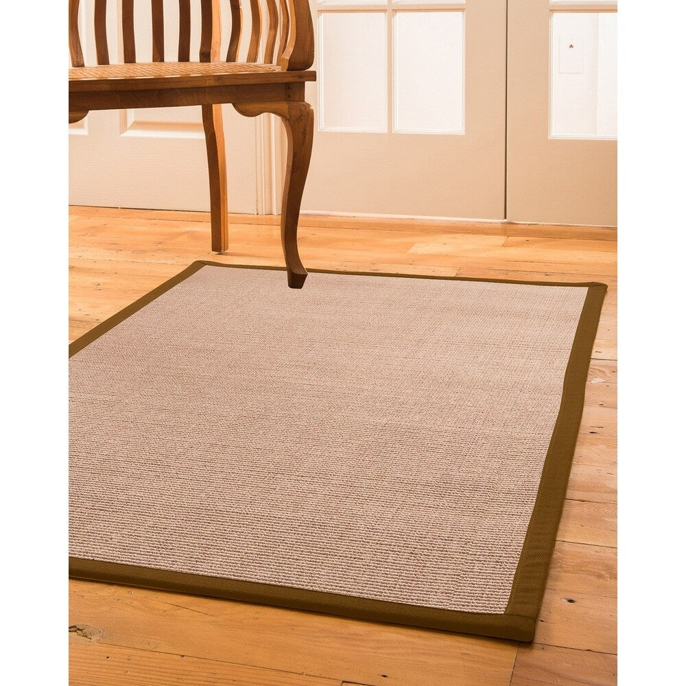 Natural Area Rugs 100%, Natural Fiber Handmade Blair, Beige/Rose Sisal Rug, Doe Border - 8' x 10'