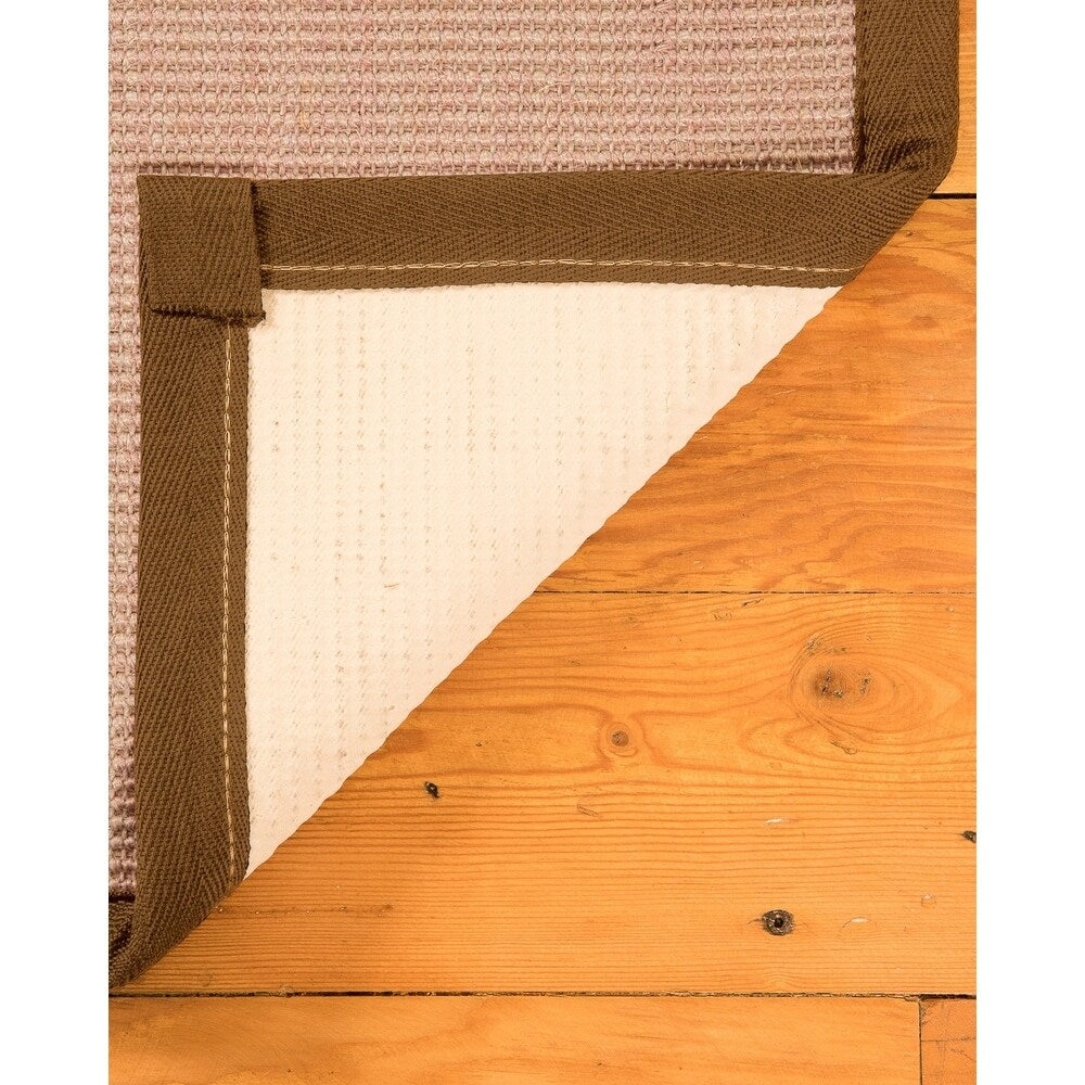 Natural Area Rugs 100%, Natural Fiber Handmade Blair, Beige/Rose Sisal Rug, Squirrel Border - 2'6" x 8'