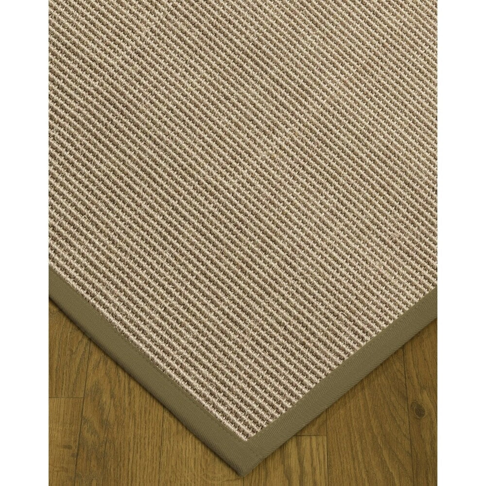 Natural Area Rugs 100%, Natural Fiber Handmade Blair, Beige/Rose Sisal Rug, Wheat Border - 4' x 12'