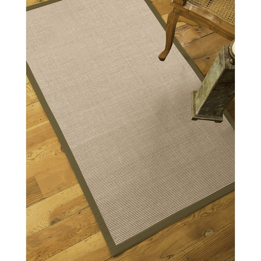 Natural Area Rugs 100%, Natural Fiber Handmade Blair, Beige/Rose Sisal Rug, Wheat Border - 4' x 12'