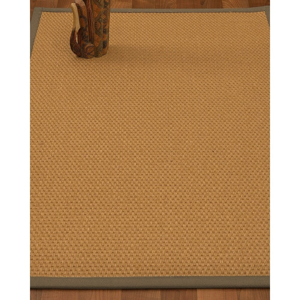 Natural Area Rugs, 100% Natural Fiber Handmade Carlton, Gold Sisal Rug 8' Square, Fossil Border - 8' x 8'
