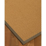 Natural Area Rugs, 100% Natural Fiber Handmade Carlton, Gold Sisal Rug 8' Square, Fossil Border - 8' x 8'