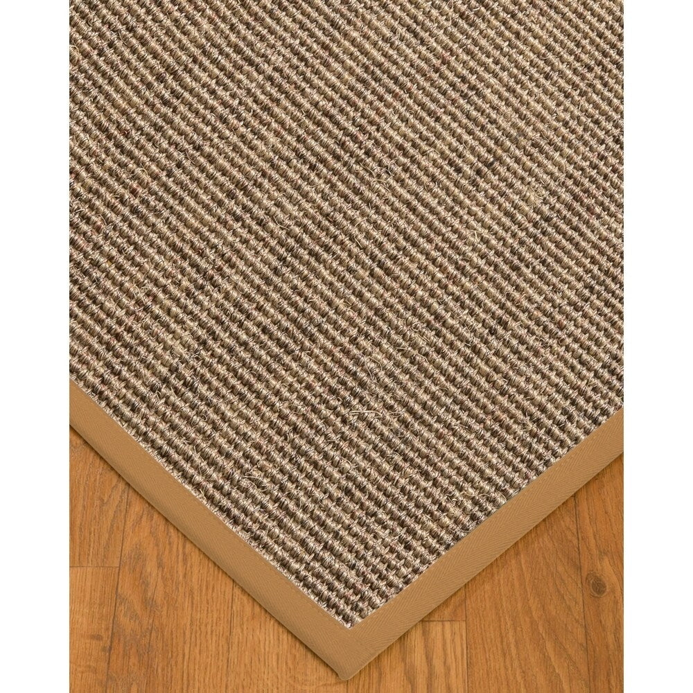Natural Area Rugs 100%, Natural Fiber Handmade Carolyn, Grey/Multi Sisal Rug, Doe Border - 2'6" x 8'