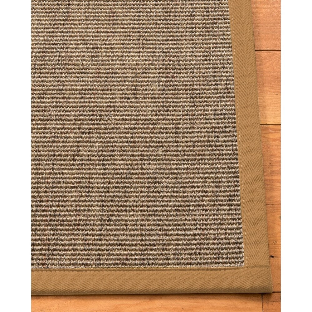 Natural Area Rugs 100%, Natural Fiber Handmade Carolyn, Grey/Multi Sisal Rug, Doe Border - 2'6" x 8'