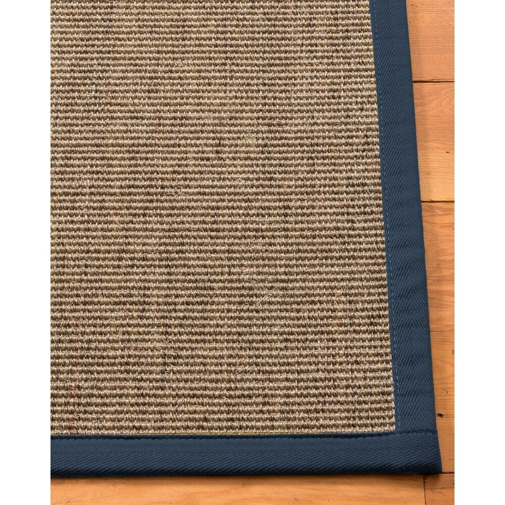 Natural Area Rugs 100%, Natural Fiber Handmade Carolyn, Grey/Multi Sisal Rug, Marine Border - 2' x 3'