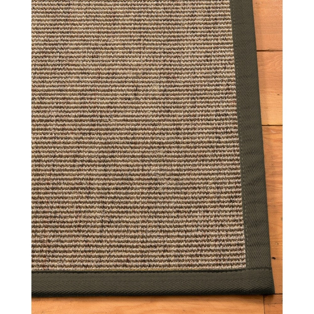 Natural Area Rugs 100%, Natural Fiber Handmade Carolyn, Grey/Multi Sisal Rug, Moss Border - 12' x 15'