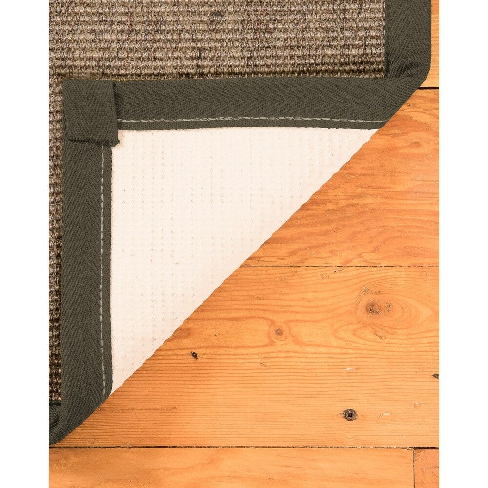 Natural Area Rugs 100%, Natural Fiber Handmade Carolyn, Grey/Multi Sisal Rug, Moss Border - 12' x 15'