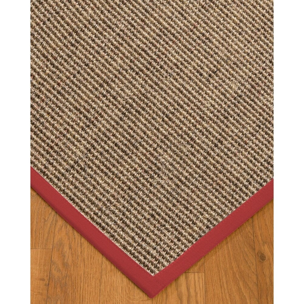 Natural Area Rugs 100%, Natural Fiber Handmade Carolyn, Grey/Multi Sisal Rug, Red Border - 12' x 15'