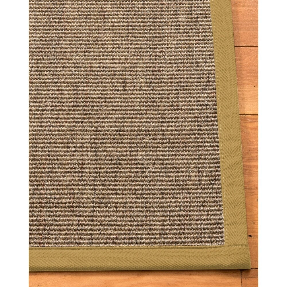 Natural Area Rugs 100%, Natural Fiber Handmade Carolyn, Grey/Multi Sisal Rug, Sage Border - 2' x 3'
