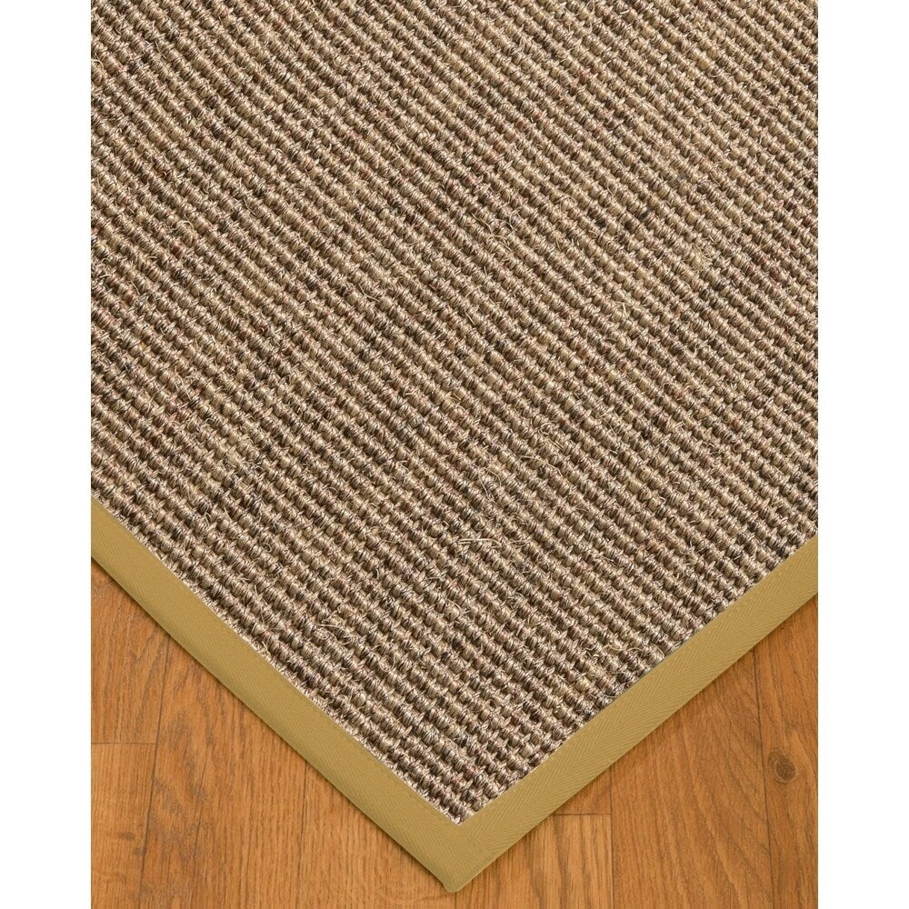 Natural Area Rugs 100%, Natural Fiber Handmade Carolyn, Grey/Multi Sisal Rug, Sage Border - 2' x 3'