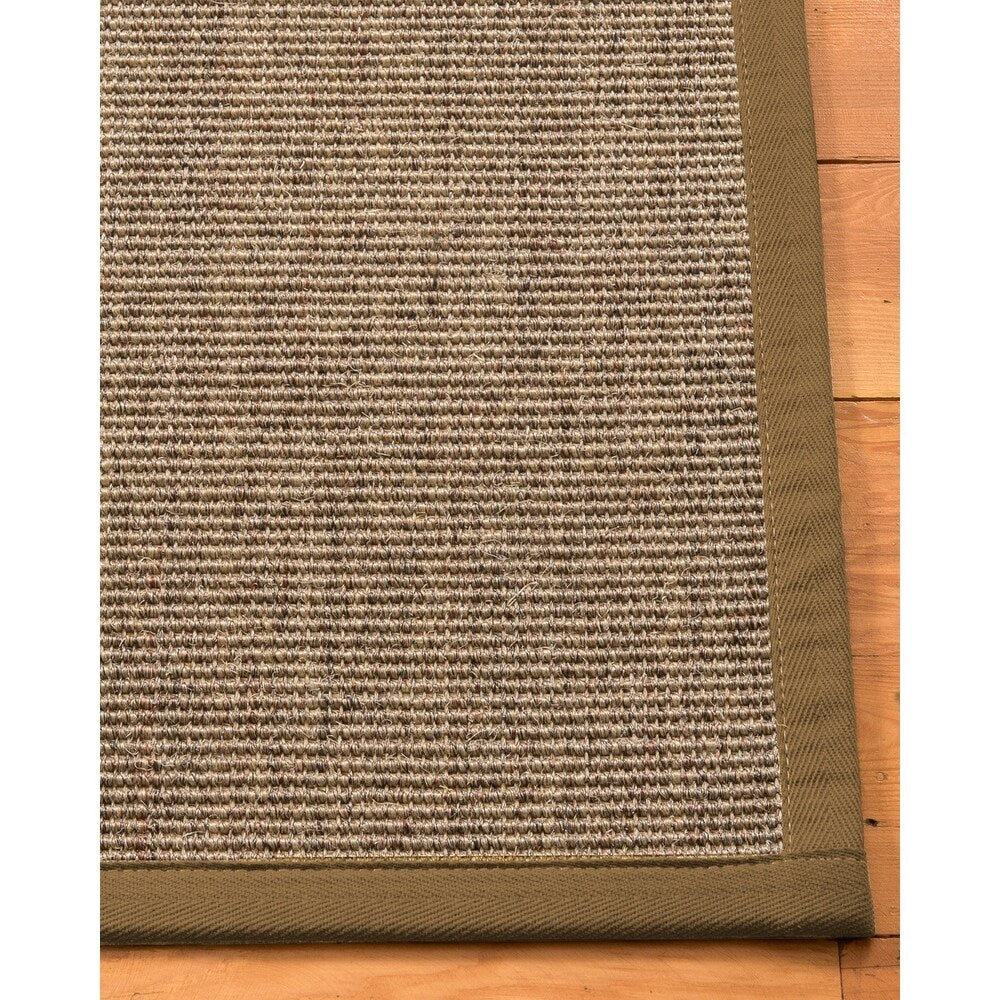 Natural Area Rugs 100%, Natural Fiber Handmade Carolyn, Grey/Multi Sisal Rug, Squirrel Border - 2' x 3'