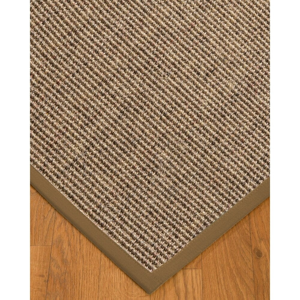 Natural Area Rugs 100%, Natural Fiber Handmade Carolyn, Grey/Multi Sisal Rug, Squirrel Border - 2' x 3'