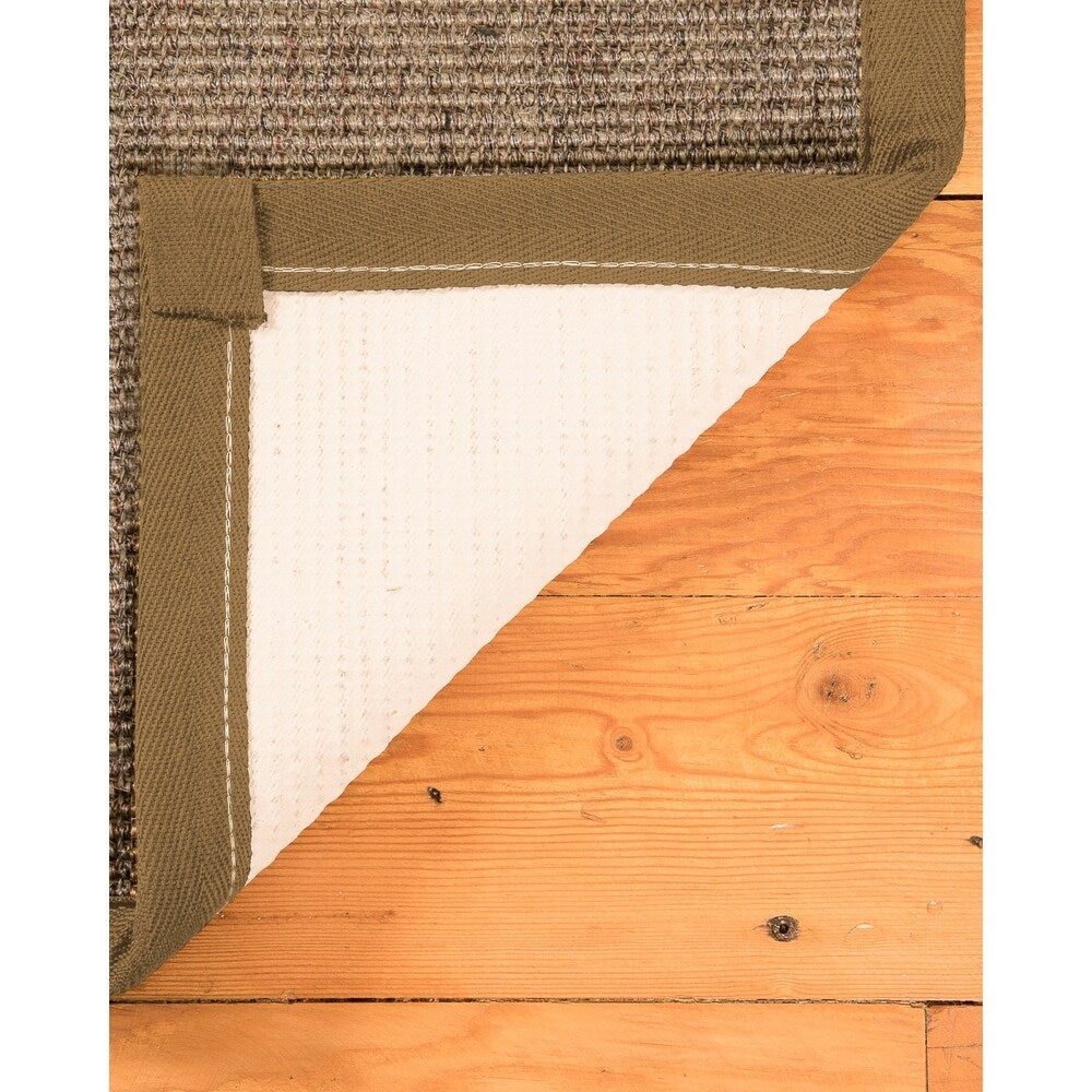 Natural Area Rugs 100%, Natural Fiber Handmade Carolyn, Grey/Multi Sisal Rug, Squirrel Border - 2' x 3'