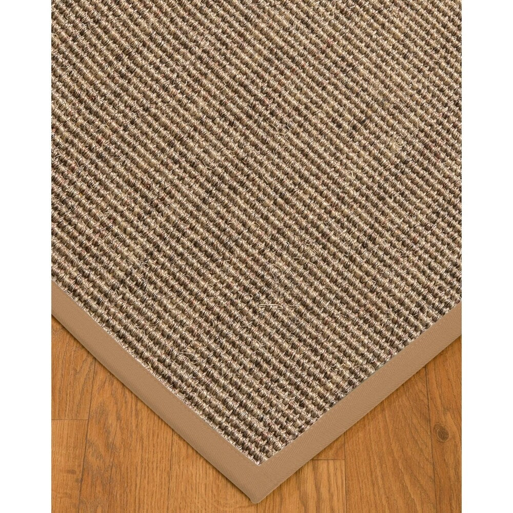 Natural Area Rugs 100%, Natural Fiber Handmade Carolyn, Grey/Multi Sisal Rug, Wheat Border - 5' x 7'