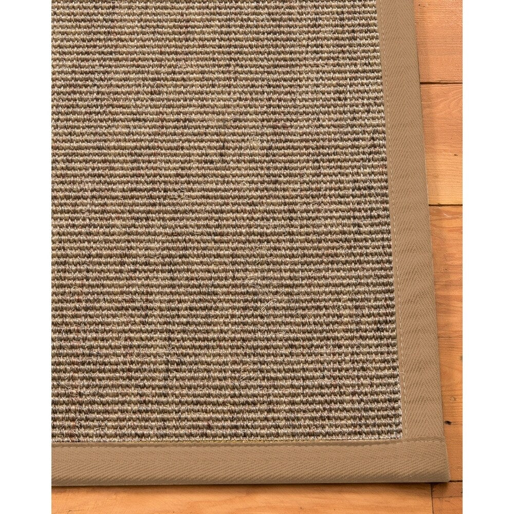 Natural Area Rugs 100%, Natural Fiber Handmade Carolyn, Grey/Multi Sisal Rug, Wheat Border - 5' x 7'