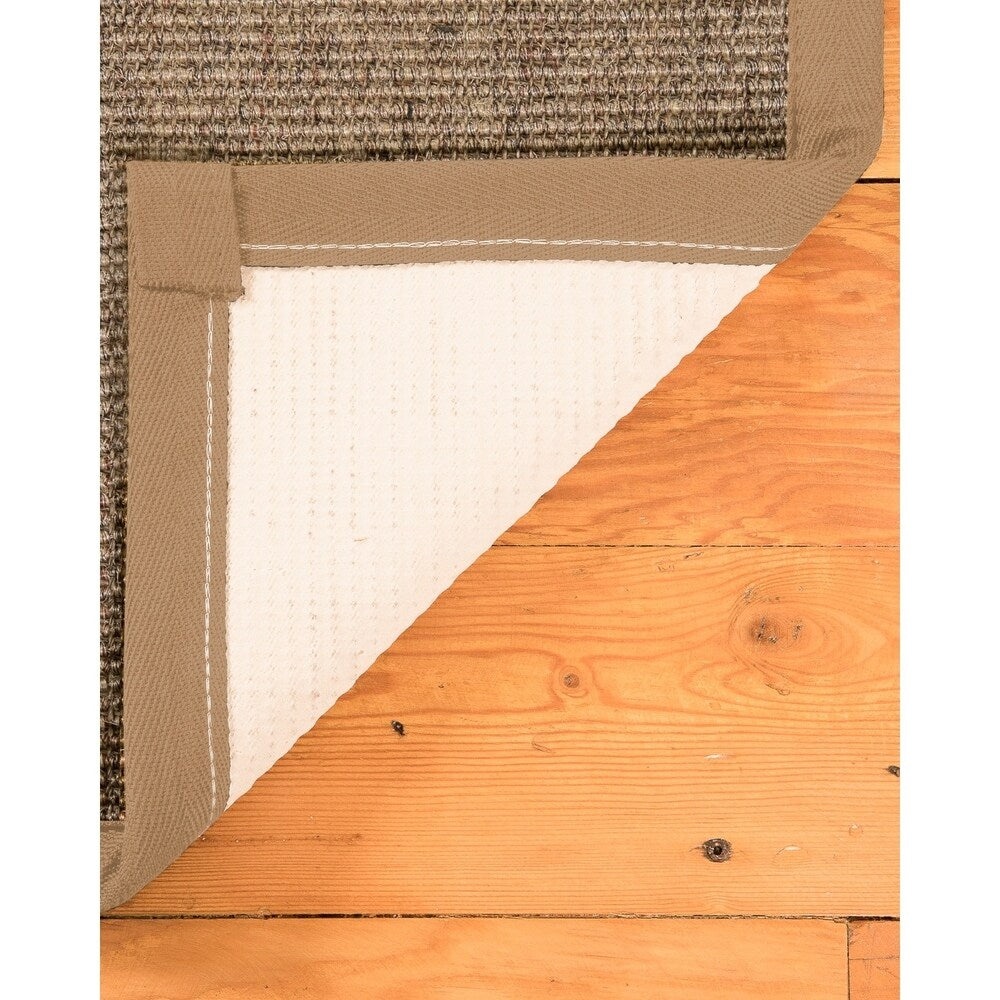 Natural Area Rugs 100%, Natural Fiber Handmade Carolyn, Grey/Multi Sisal Rug, Wheat Border - 5' x 7'