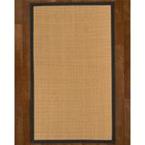 Natural Area Rugs 100%, Natural Fiber Handmade Cashmira, White Wool/Sisal Rug, Black Border - 12' x 15'