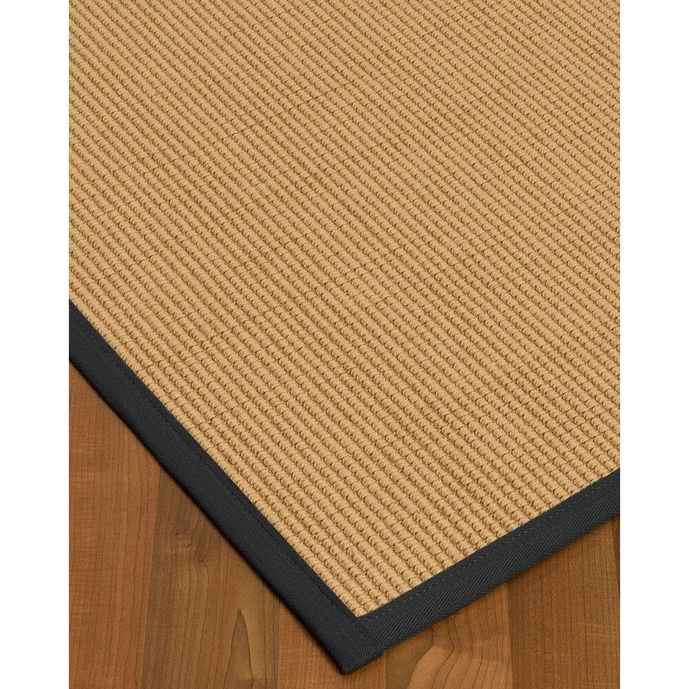 Natural Area Rugs 100%, Natural Fiber Handmade Cashmira, White Wool/Sisal Rug, Black Border - 12' x 15'