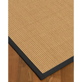 Natural Area Rugs 100%, Natural Fiber Handmade Cashmira, White Wool/Sisal Rug, Black Border - 12' x 15'