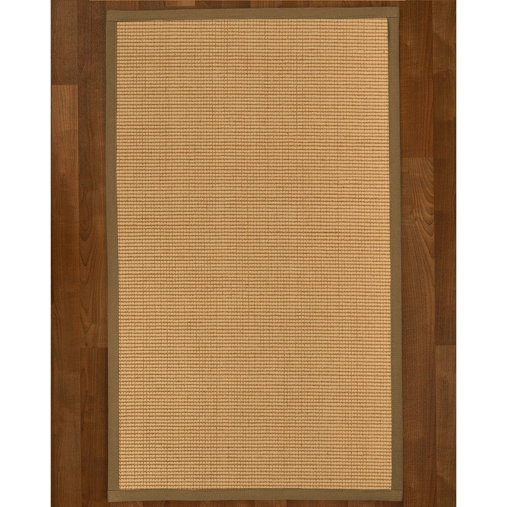 Natural Area Rugs 100%, Natural Fiber Handmade Cashmira, White Wool/Sisal Rug, Squirrel Border - 3' x 5'