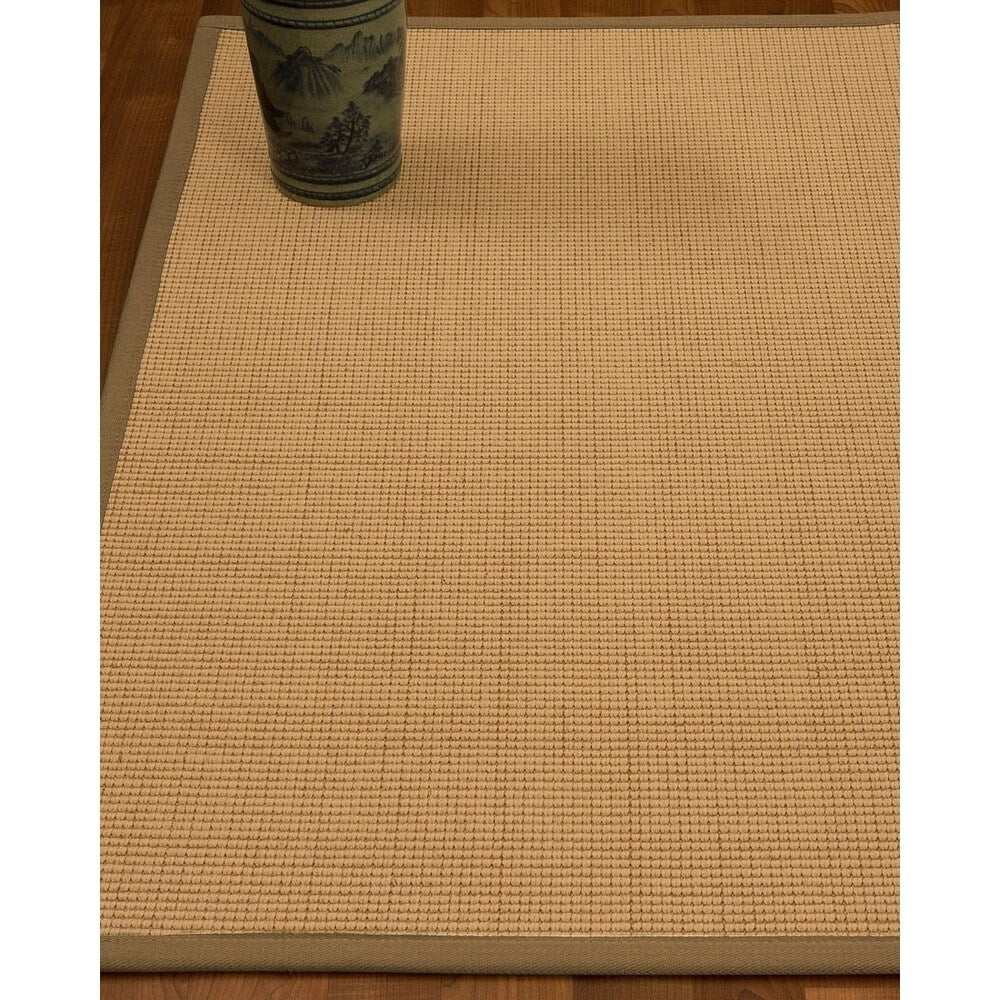 Natural Area Rugs 100%, Natural Fiber Handmade Cashmira, White Wool/Sisal Rug, Squirrel Border - 3' x 5'