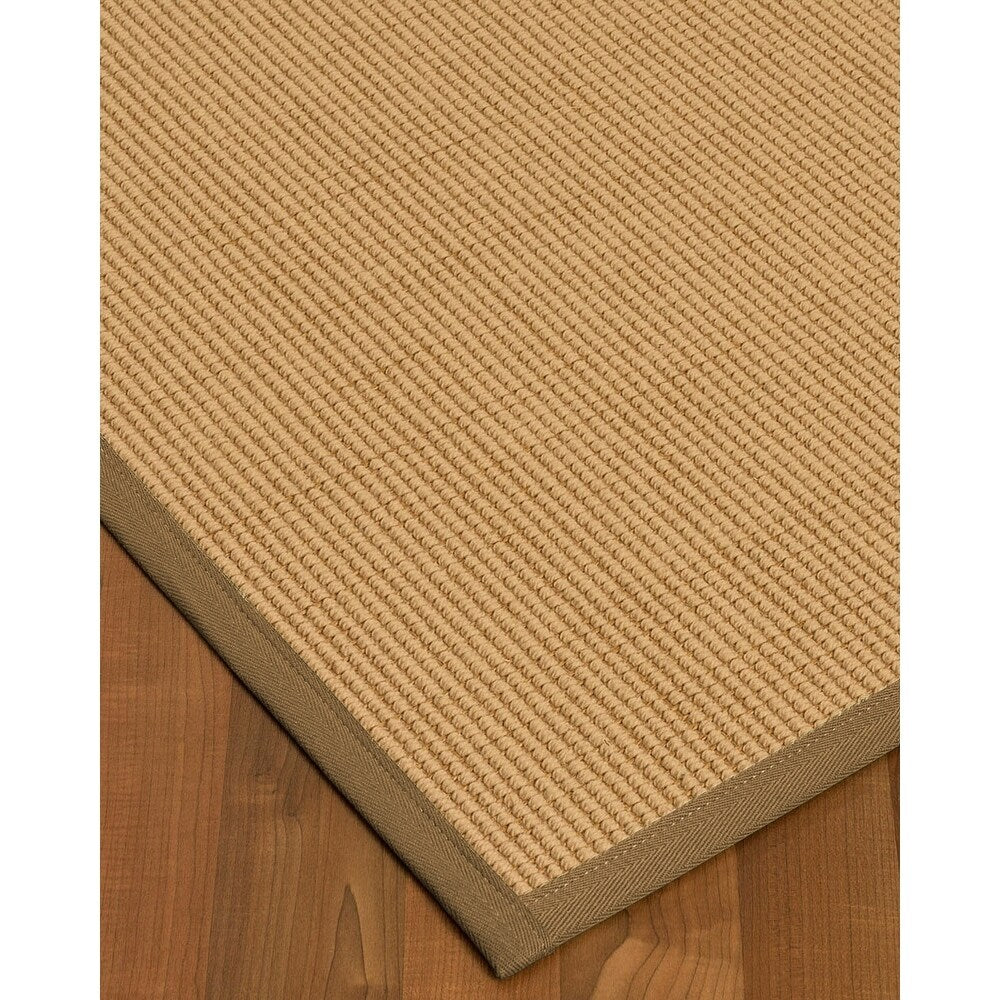 Natural Area Rugs 100%, Natural Fiber Handmade Cashmira, White Wool/Sisal Rug, Squirrel Border - 3' x 5'