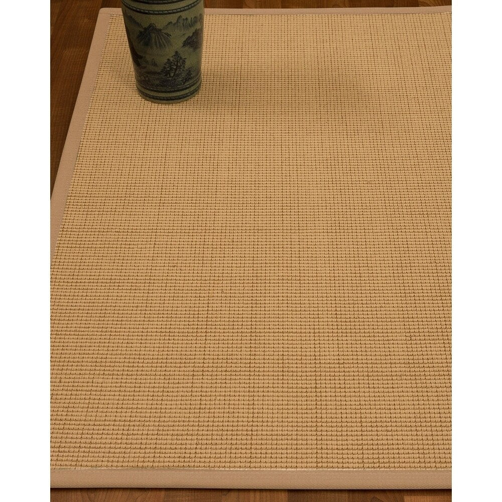 Natural Area Rugs 100%, Natural Fiber Handmade Cashmira, White Wool/Sisal Rug, Wheat Border - 12' x 15'