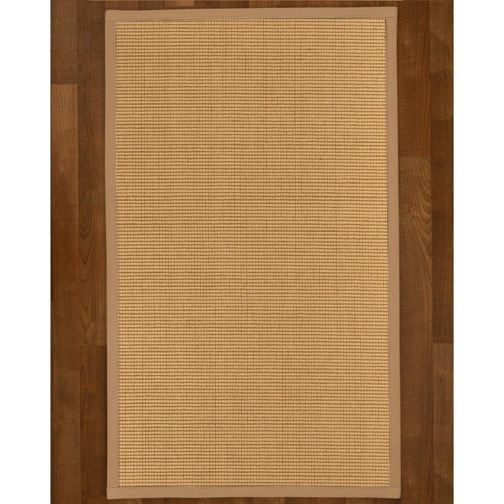 Natural Area Rugs 100%, Natural Fiber Handmade Cashmira, White Wool/Sisal Rug, Wheat Border - 12' x 15'