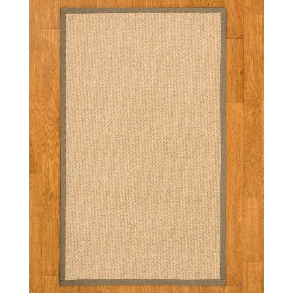 Natural Area Rugs 100%, Natural Fiber Handmade Cassel, Pinkish Beige Wool Rug, Fossil Border - 2' x 3'