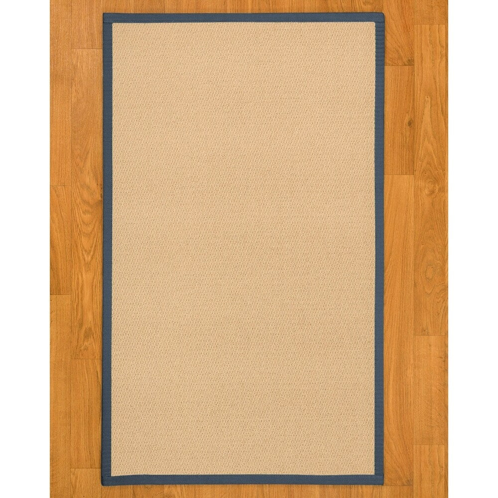 Natural Area Rugs 100%, Natural Fiber Handmade Cassel, Pinkish Beige Wool Rug, Marine Border - 12' x 15'