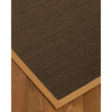 Natural Area Rugs, 100% Natural Fiber Handmade Chateau, Black/Brown Sisal Rug 10' Square, Khaki Border - 10' x 10'