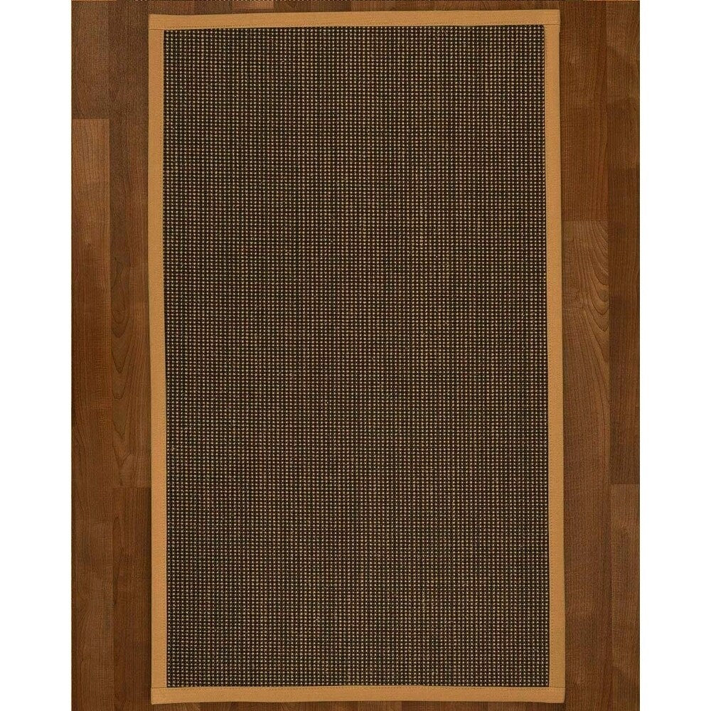 Natural Area Rugs, 100% Natural Fiber Handmade Chateau, Black/Brown Sisal Rug 10' Square, Khaki Border - 10' x 10'