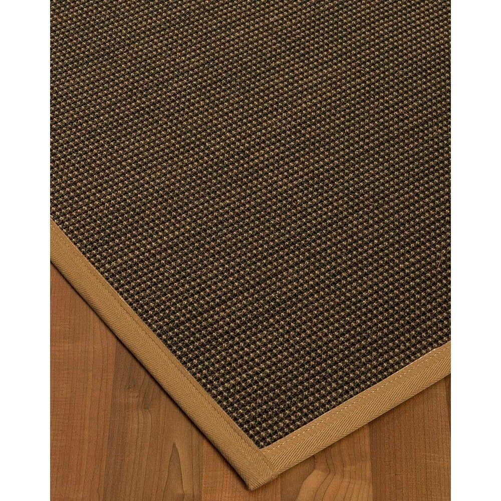 Natural Area Rugs 100%, Natural Fiber Handmade Chateau, Black/Brown Sisal Rug, Doe Border - 3' x 5'