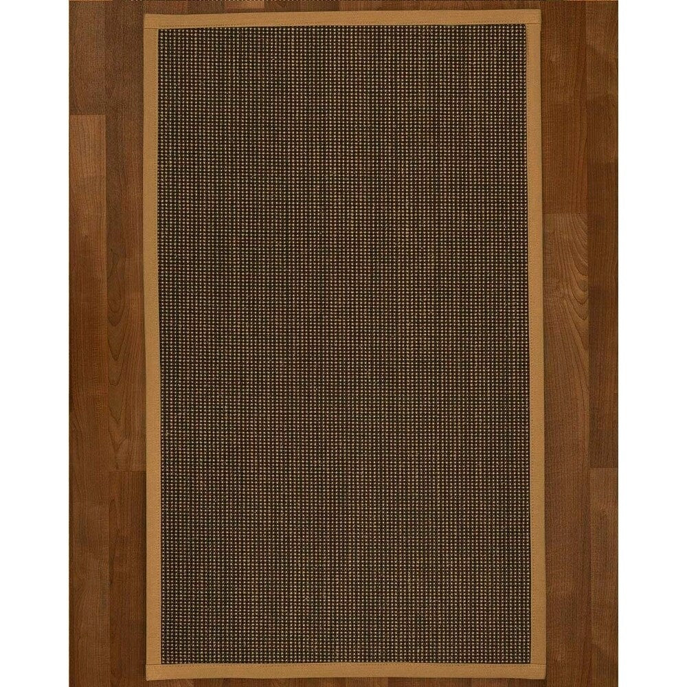 Natural Area Rugs 100%, Natural Fiber Handmade Chateau, Black/Brown Sisal Rug, Doe Border - 4' x 6'