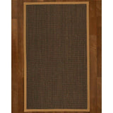 Natural Area Rugs 100%, Natural Fiber Handmade Chateau, Black/Brown Sisal Rug, Doe Border - 4' x 6'