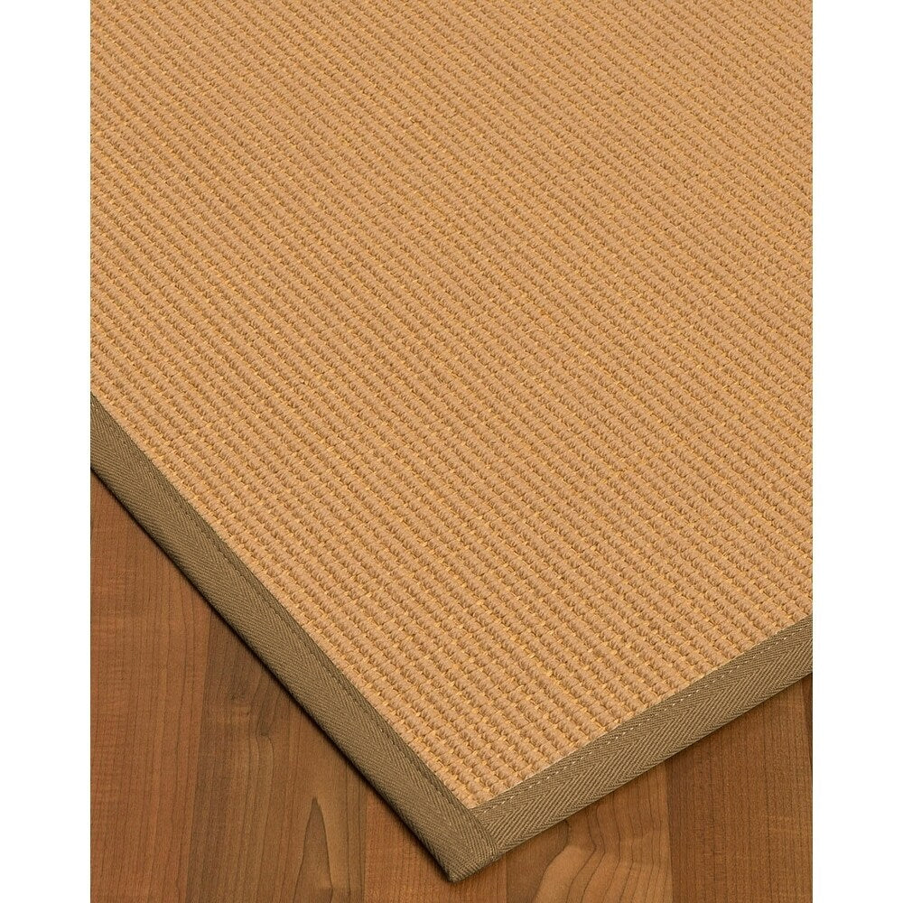 Natural Area Rugs 100%, Natural Fiber Handmade Chelsea, Beige Wool/Sisal Rug, Squirrel Border - 6' x 9'