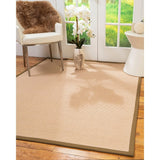 Natural Area Rugs 100%, Natural Fiber Handmade Chelsea, Beige Wool/Sisal Rug, Squirrel Border - 6' x 9'